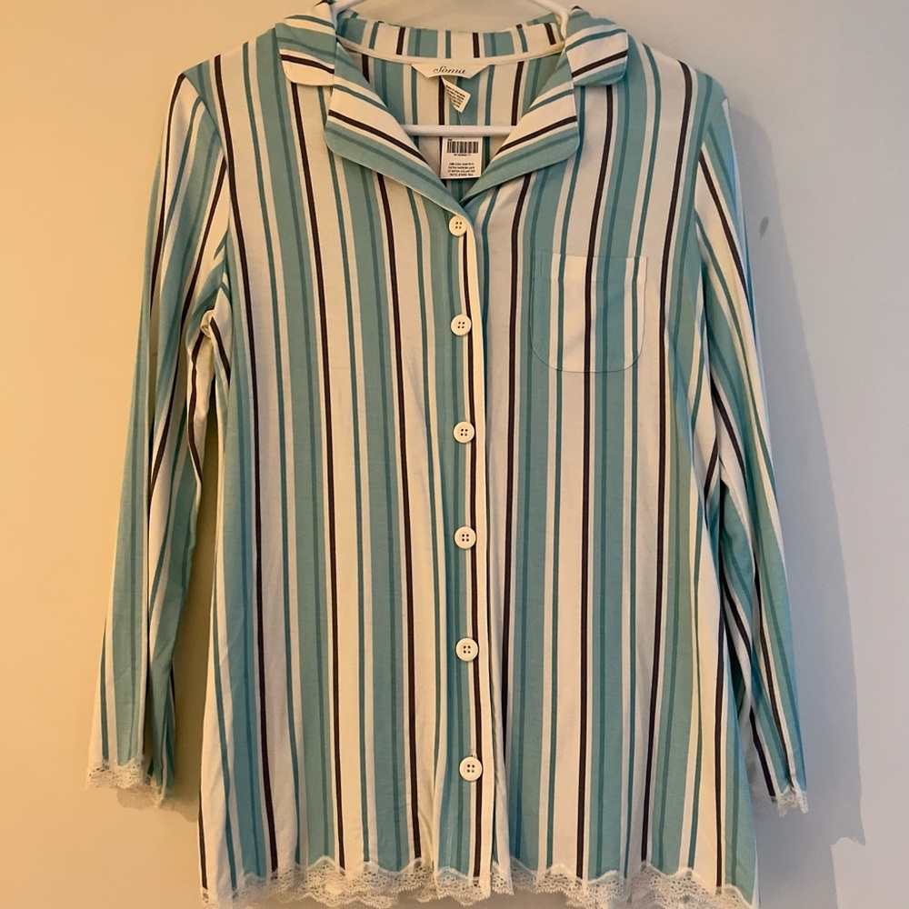 Soma Cool Nights Striped Sleep Top